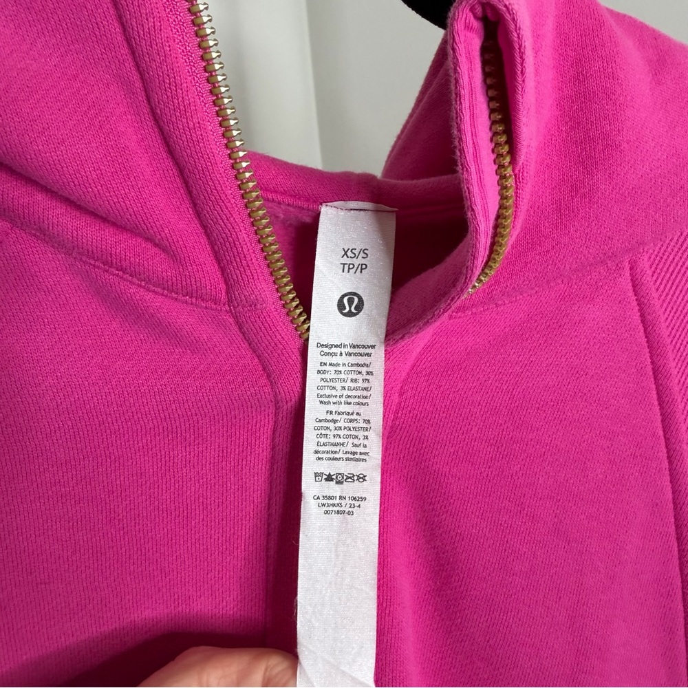 Lululemon Scuba Oversized Full-Zip Hoodie Sonic Pink Gold - Picture 5 of 9